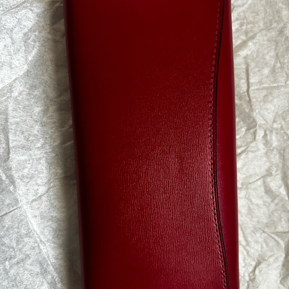 NWT- COACH Red Smooth calf Leather Envelope Wristlet Clutch or crossbody - Picture 3 of 10